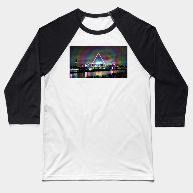 New York Chroma Lights Baseball T-Shirt by Jahahanear